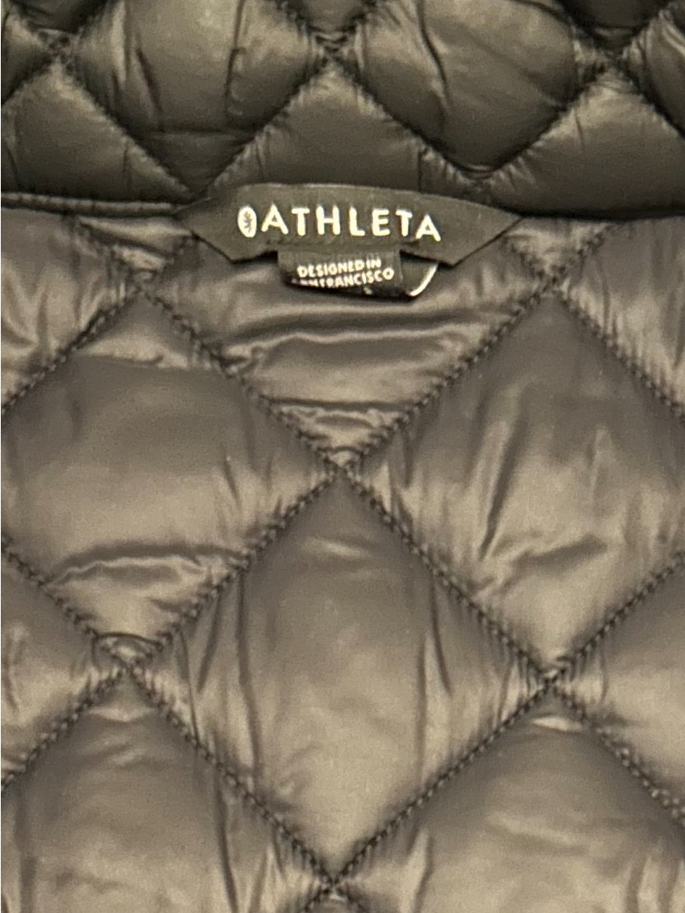 Athleta Black Quilted Diamond Vest zippered pockets , double zippered.XL - Picture 3 of 7